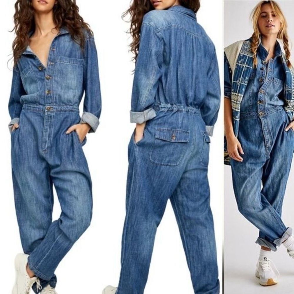 New Free People x Care FP Townes Jumpsuit in High Noon Size Small